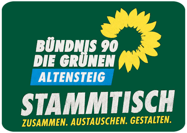Der OV ALTENSTEIG von BÜNDNIS 90/DIE GRÜNEN veranstaltet regelmäßig einen Stammtisch zum Erfahrungsaustausch und um Ideen zu sammeln.